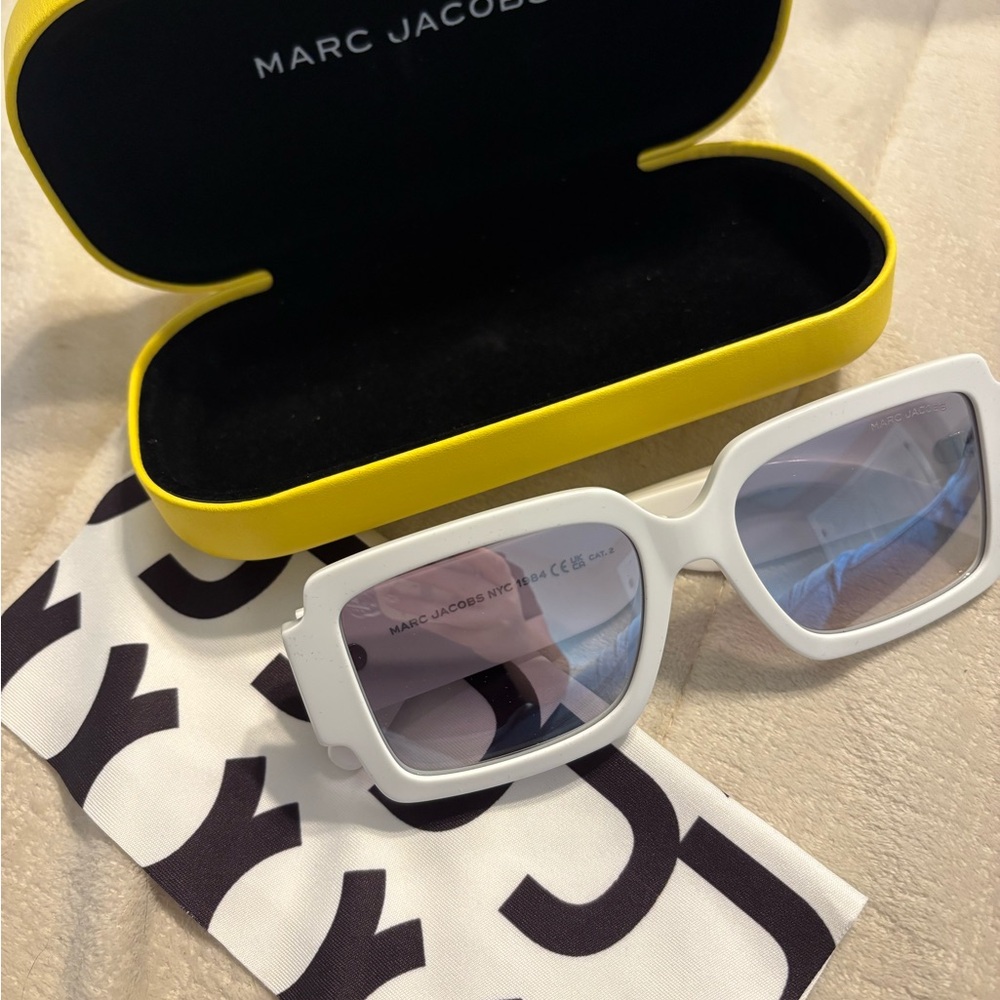 Marc Jacobs White Sunglasses with Yellow Case